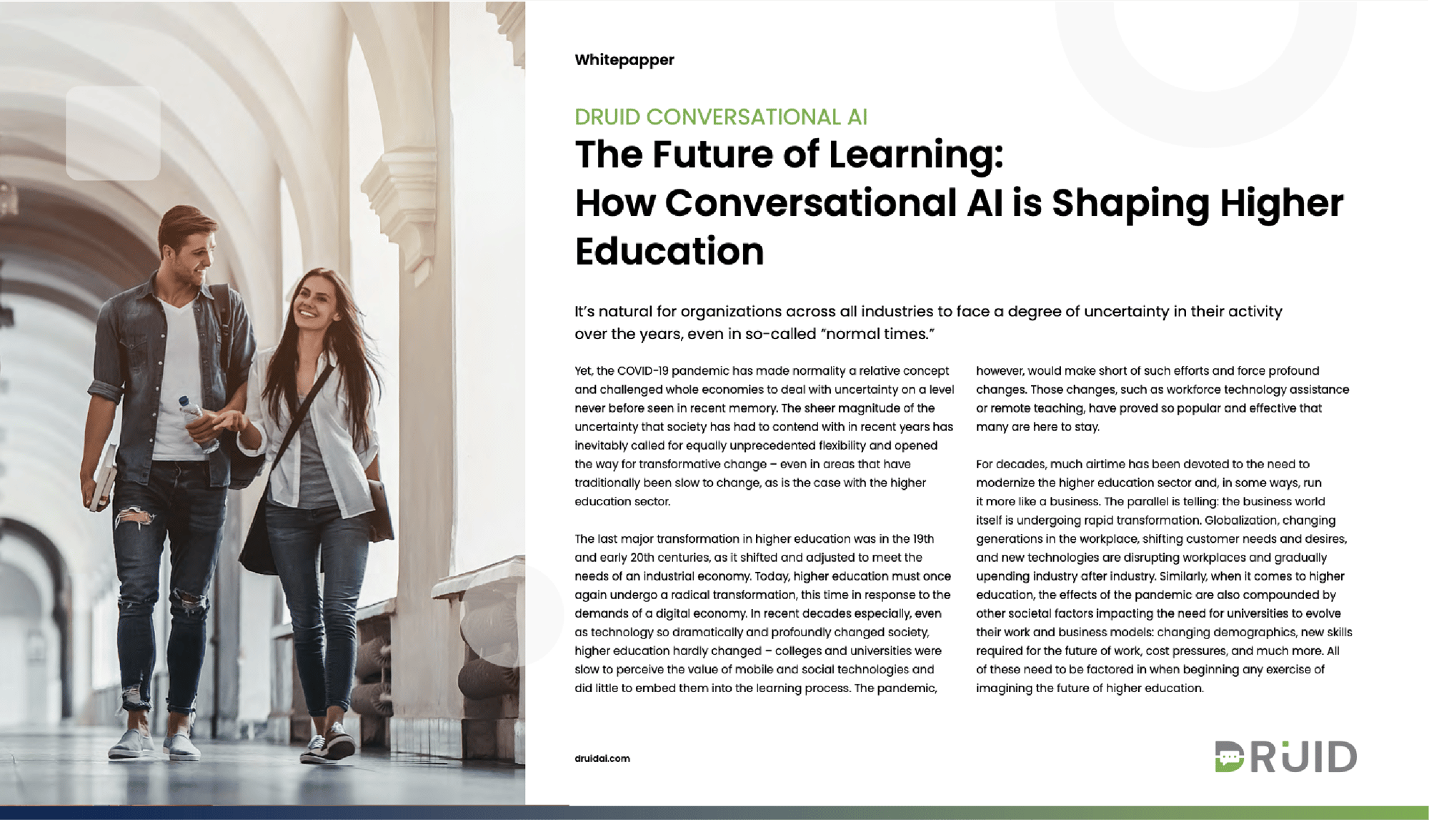 DRUID AI Whitepaper for the Education Industry DRUID AI Whitepaper for the Education Industry